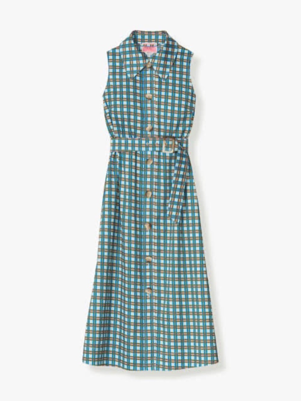 Kate Spade Plaid Poplin Shirtdress Blueglow Size Large